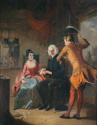 Scène in de Parijse winkel uit A Sentimental Journey, 1841 door William Powell Frith